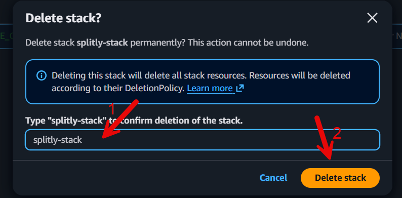 delete stack